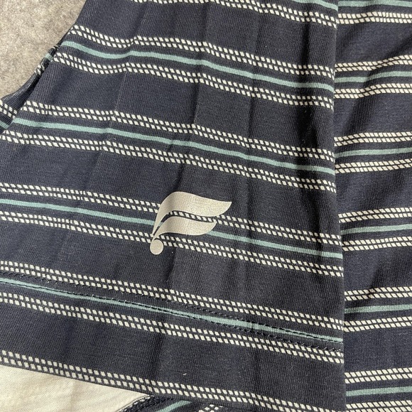 Fabletics Shirt Mens 3XL Navy Blue Gray Stretch Striped Polo‎ Casual Golf - Picture 6 of 11